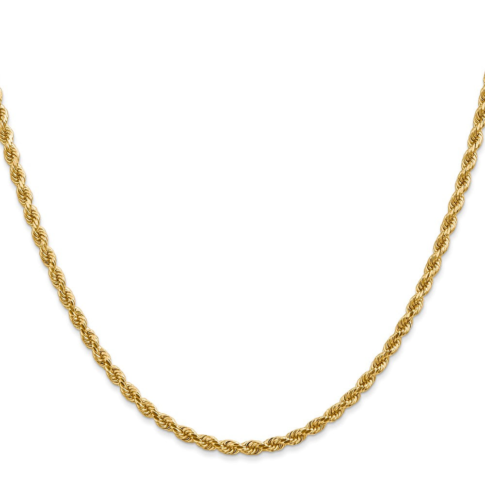 14k Yellow Gold 2.75mm Diamond-cut Rope with Lobster Clasp Chain Necklace