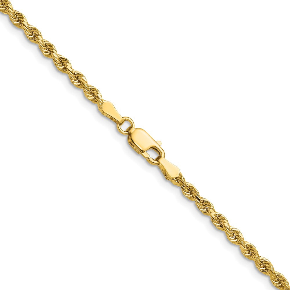 14k Yellow Gold 2.75mm Diamond-cut Rope with Lobster Clasp Chain Necklace