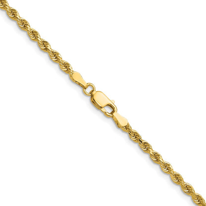 14k Yellow Gold 2.75mm Diamond-cut Rope with Lobster Clasp Chain Necklace