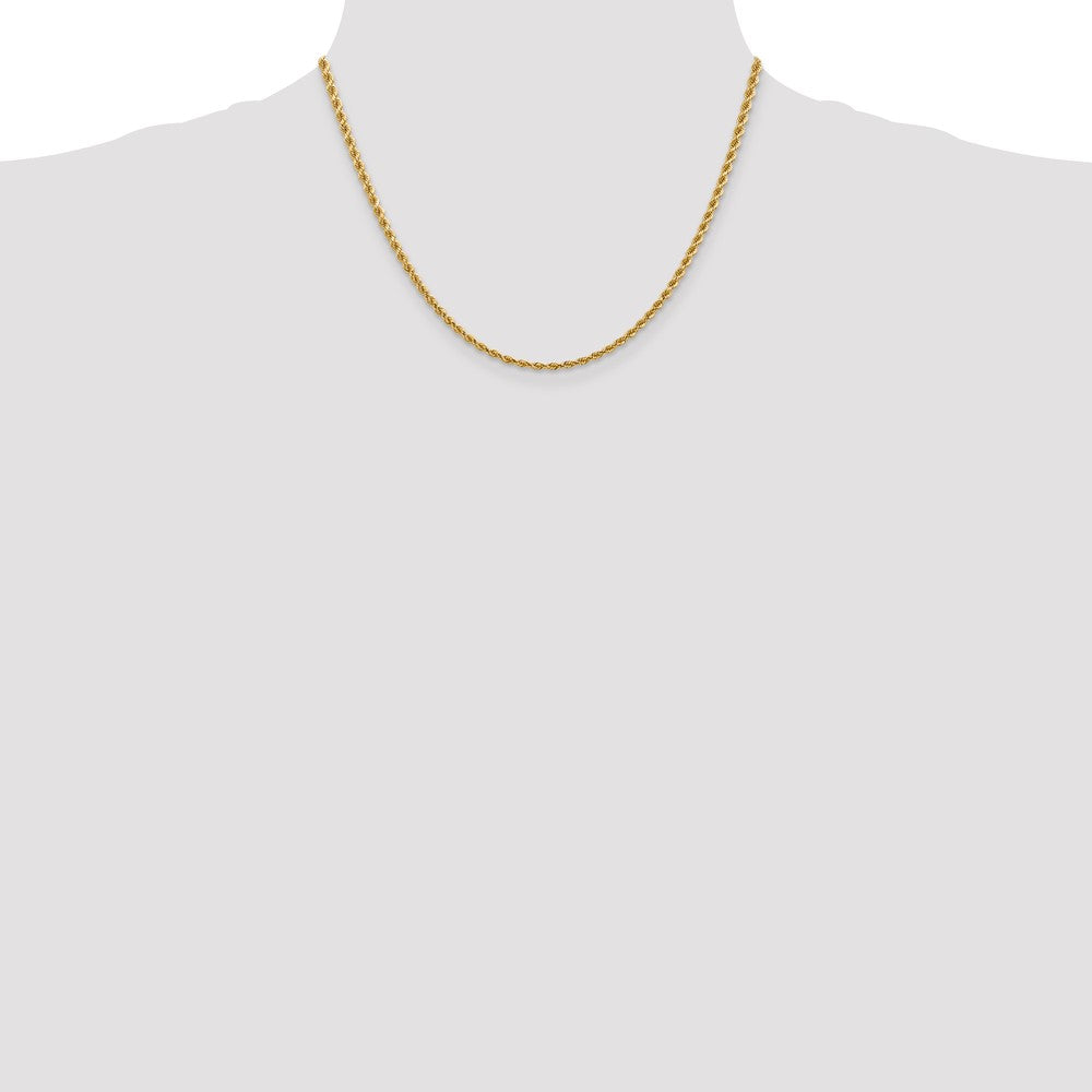 14k Yellow Gold 2.75mm Diamond-cut Rope with Lobster Clasp Chain Necklace