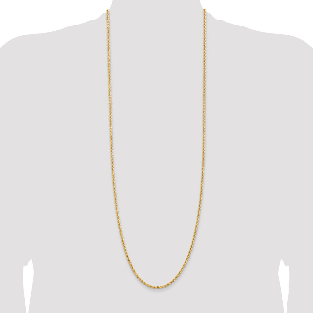 14k Yellow Gold 36 inch 2.75mm Regular Rope with Lobster Clasp Chain Necklace