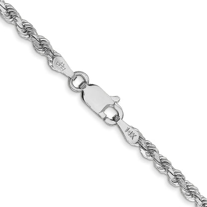 10K White Gold 2.75mm Diamond-Cut Rope Chain