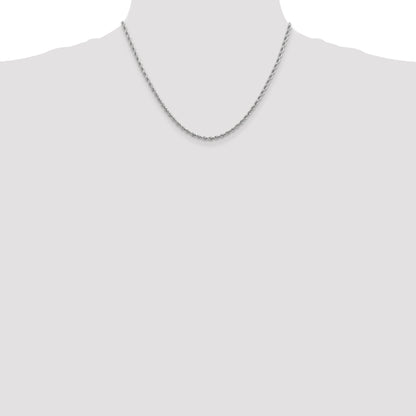 10K White Gold 2.75mm Diamond-Cut Rope Chain