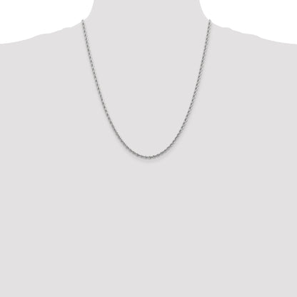 10K White Gold 2.75mm Diamond-Cut Rope Chain
