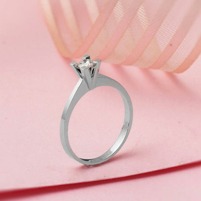 14K White Gold 0.23 Ct Solitaire Diamond Ring