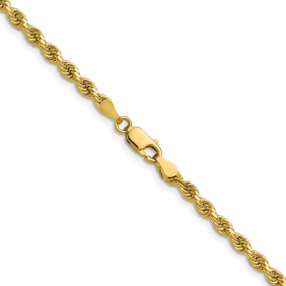 14k Yellow Gold 3.25mm Diamond-cut Rope with Lobster Clasp Chain Necklace