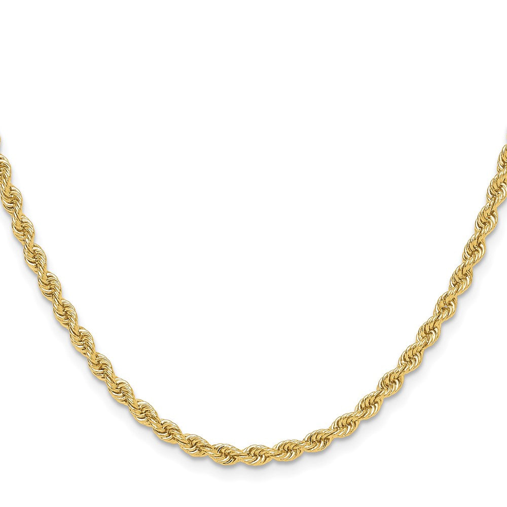 14k Yellow Gold 3.3mm Regular Rope Chain Necklace