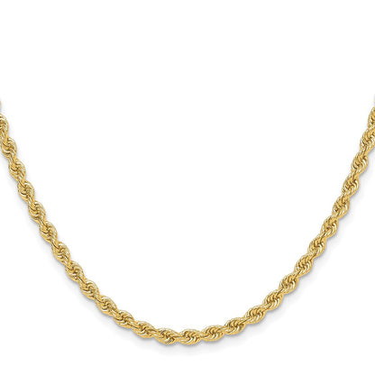 14k Yellow Gold 3.3mm Regular Rope Chain Necklace