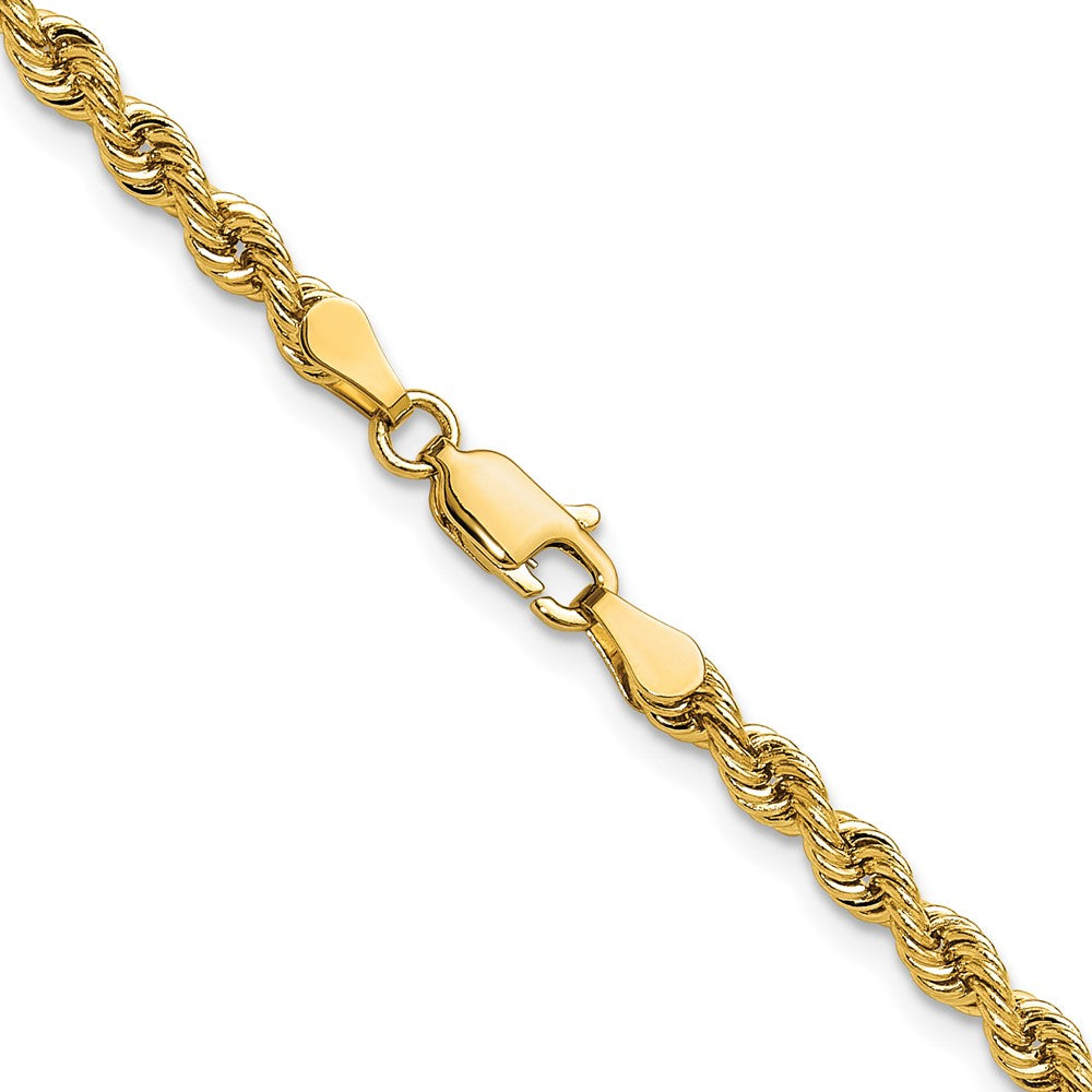 14k Yellow Gold 3.3mm Regular Rope Chain Necklace