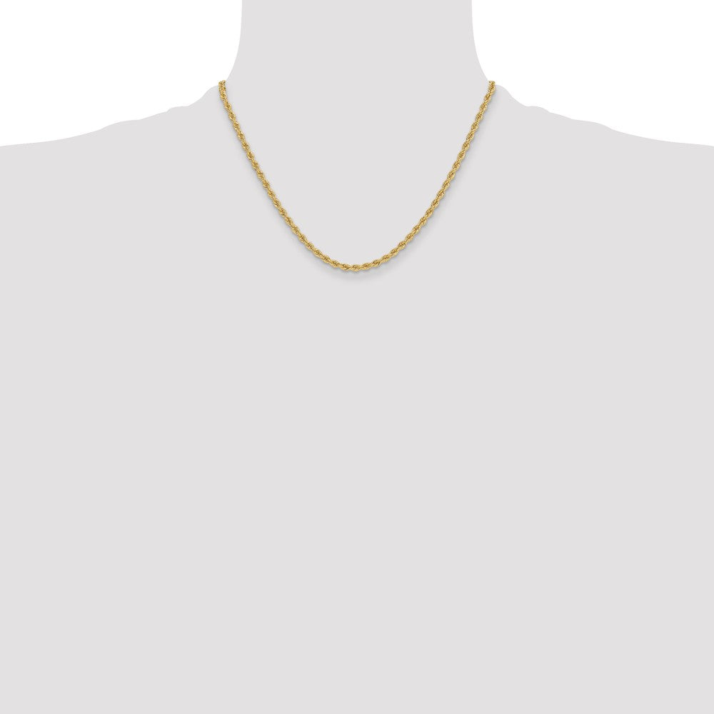 14k Yellow Gold 3.3mm Regular Rope Chain Necklace