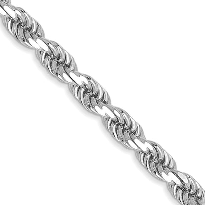 10K White Gold 3.5mm Diamond-Cut Rope Chain
