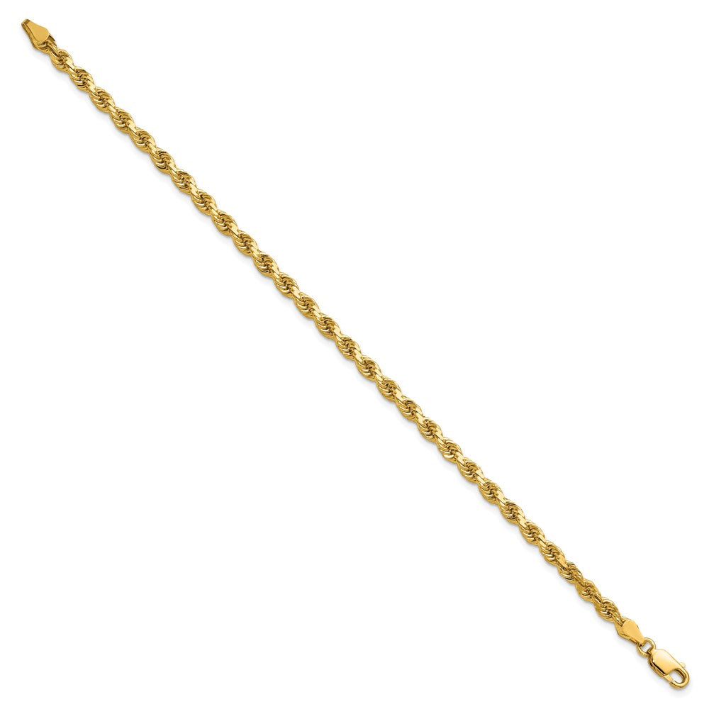 14k Yellow Gold 3.75mm Diamond-cut Rope with Lobster Clasp Chain Anklet