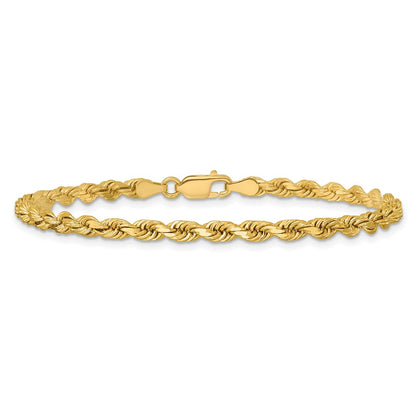14k Yellow Gold 3.75mm Diamond-cut Rope with Lobster Clasp Chain Anklet