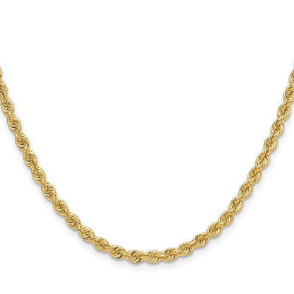 14k Yellow Gold 3.8mm Regular Rope Chain Necklace