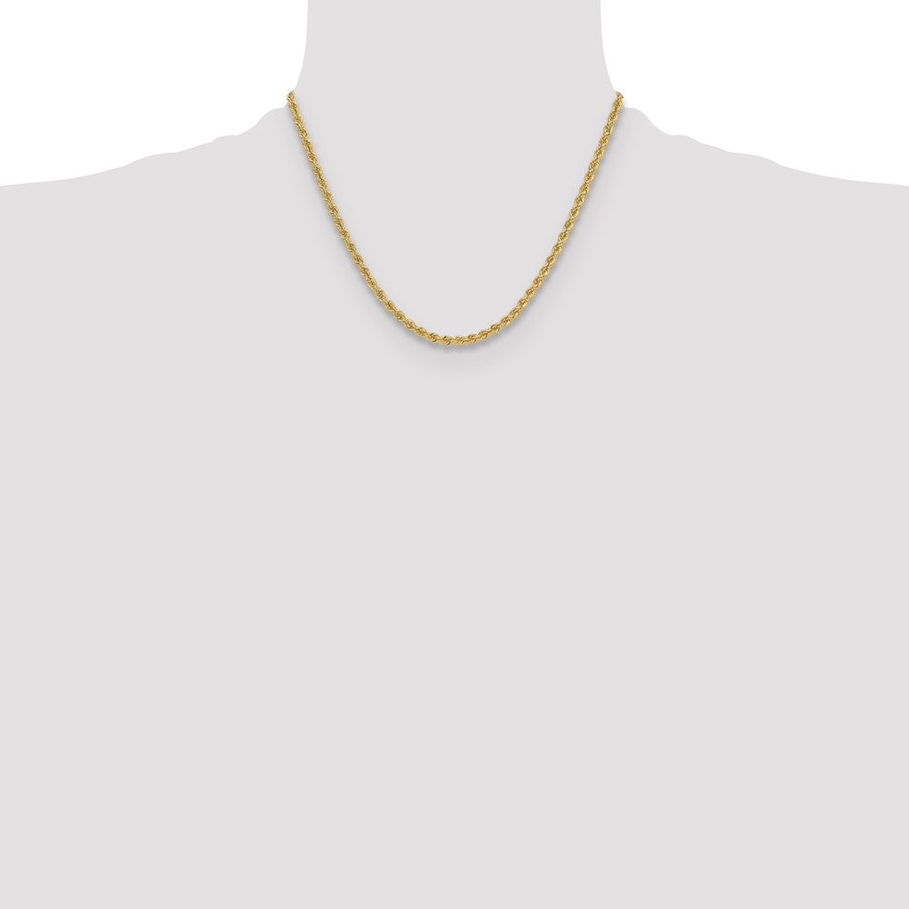 14k Yellow Gold 3.8mm Regular Rope Chain Necklace