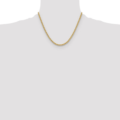 14k Yellow Gold 3.8mm Regular Rope Chain Necklace