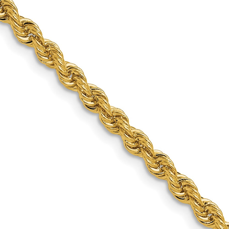 18 Inch 14k Yellow Gold 3.8mm Regular Rope Chain Necklace