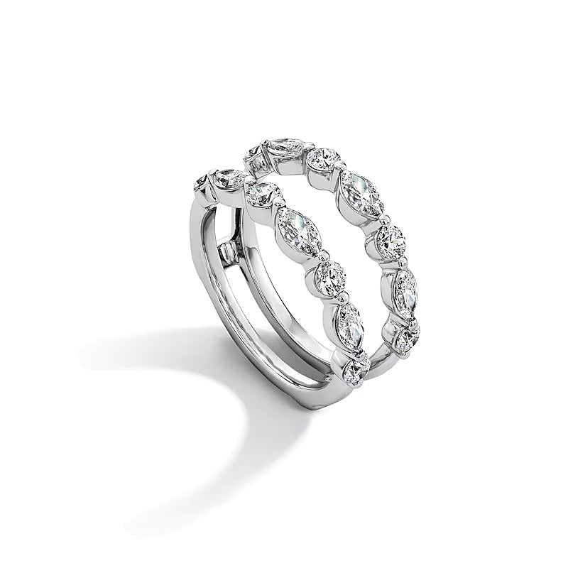 1.5 CT. TW Marquise and Round Lab-Grown Diamond Solitaire Enhancer in 14K White Gold (F/VS2)