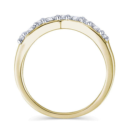 0.25 CT. TW Baguette-Cut and Round Diamond Alternating Wedding Band in 14K Gold