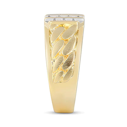 0.33 CT. TW Diamond Multi-Row Column Comfort-Fit Ring in 10K Gold