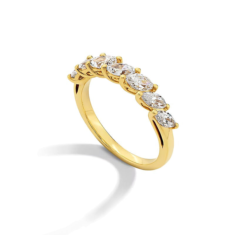 1.0 CT. TW Marquise-Cut Lab-Grown Diamond Seven Stone Anniversary Band in 14K Gold (F/VS2)