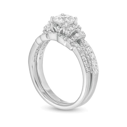 1.2 CT. TW Diamond Collar Bridal Set in 14K White Gold