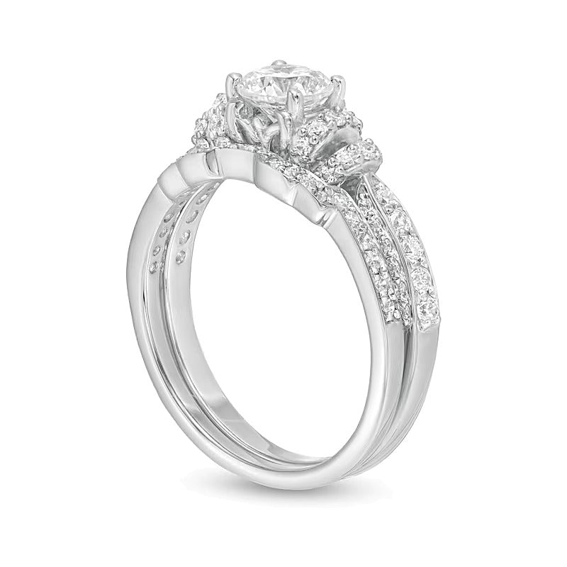1.2 CT. TW Diamond Collar Bridal Set in 14K White Gold