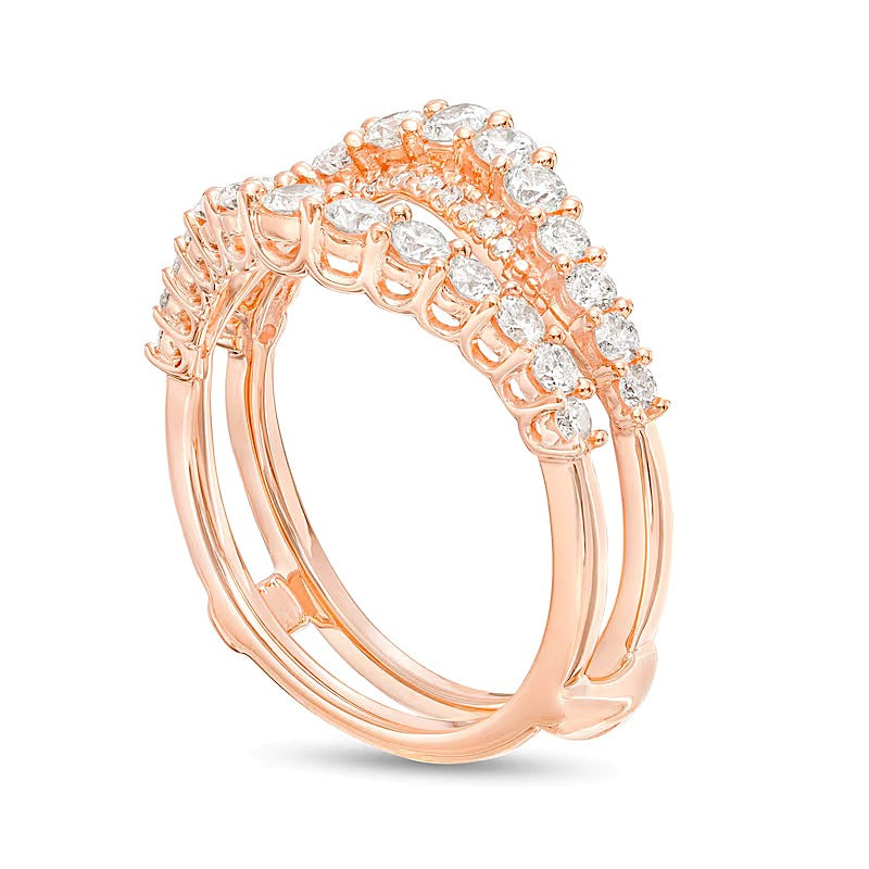 1.0 CT. TW Diamond Contour Solitaire Enhancer in 10K Rose Gold