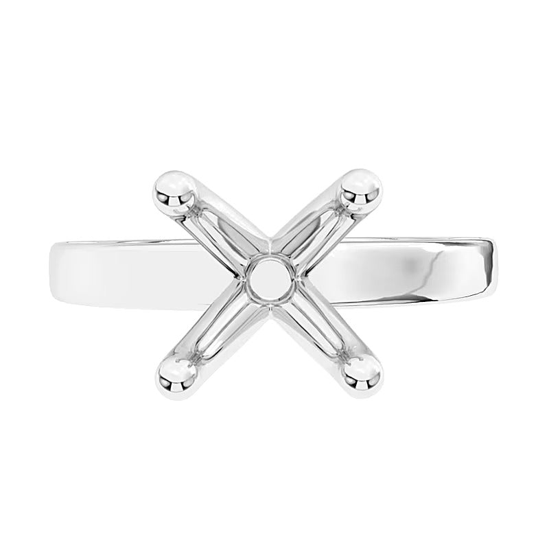 0.33 CT. TW Diamond Shank Four-Prong Solitaire Semi-Mount Setting in 14K White Gold