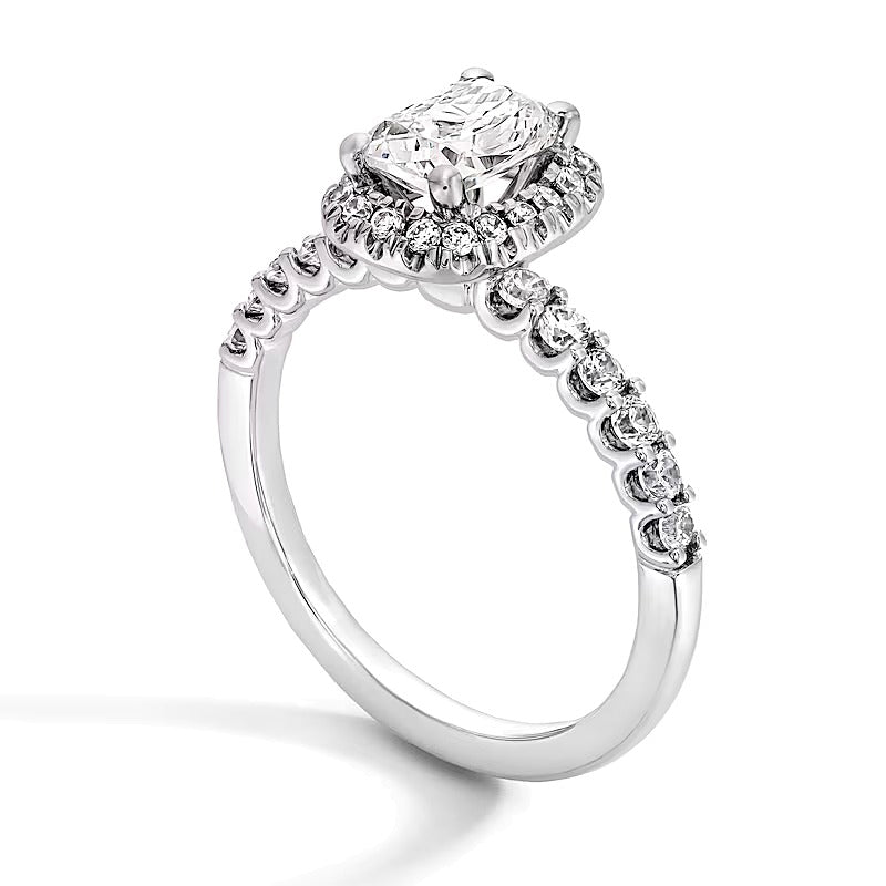 1.5 CT. TW Elongated Cushion-Cut Lab-Grown Diamond Frame Ring in 14K White Gold (F/VS2)