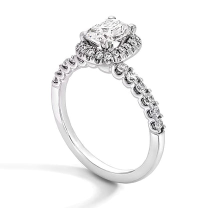 1.5 CT. TW Elongated Cushion-Cut Lab-Grown Diamond Frame Ring in 14K White Gold (F/VS2)