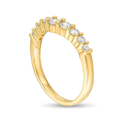 0.5 CT. TW Diamond Contour Wedding Band in 14K Gold