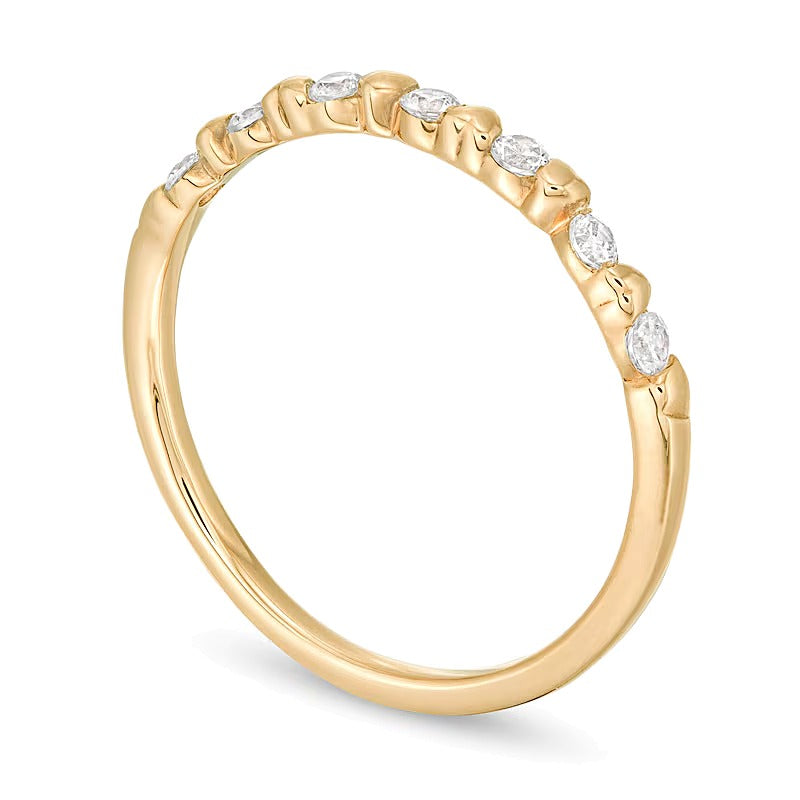 0.2 CT. TW Diamond Alternating Heart Stackable Band in 10K Gold