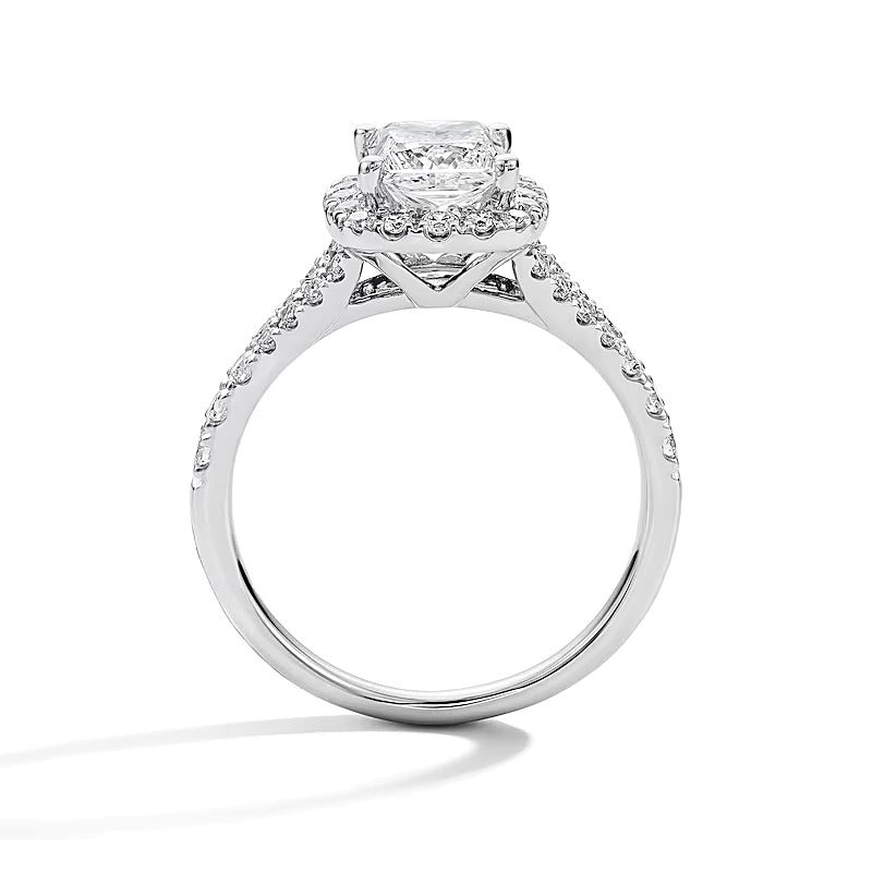 1.5 CT. TW Princess-Cut Lab-Grown Diamond Frame Engagement Ring in 14K White Gold (F/VS2)