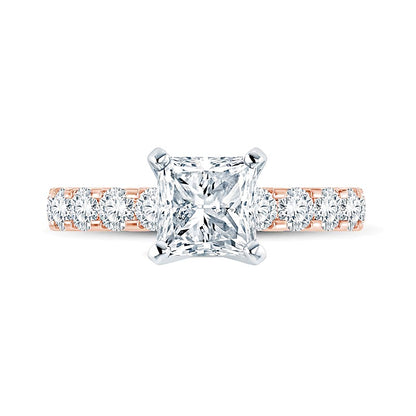 2.5 CT. TW Princess-Cut Diamond Engagement Ring in 14K Rose Gold (I/I2)