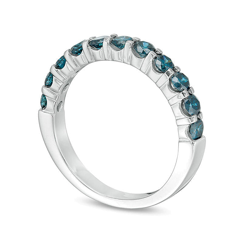 1.0 CT. TW Enhanced Blue Diamond Anniversary Band in 14K White Gold