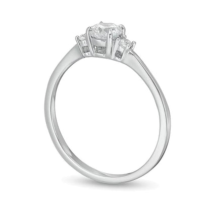 0.5 CT. TW Diamond Three Stone Engagement Ring in 14K White Gold