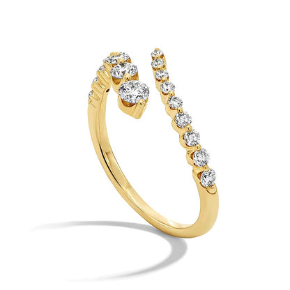 0.5 CT. TW Lab-Grown Diamond Bypass Ring in 10K Gold (F/VS2)