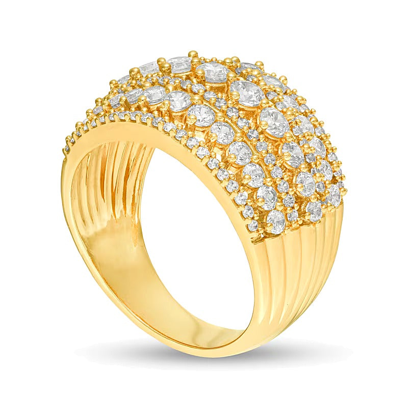 2.0 CT. TW Diamond Multi-Row Domed Ring in 10K Gold