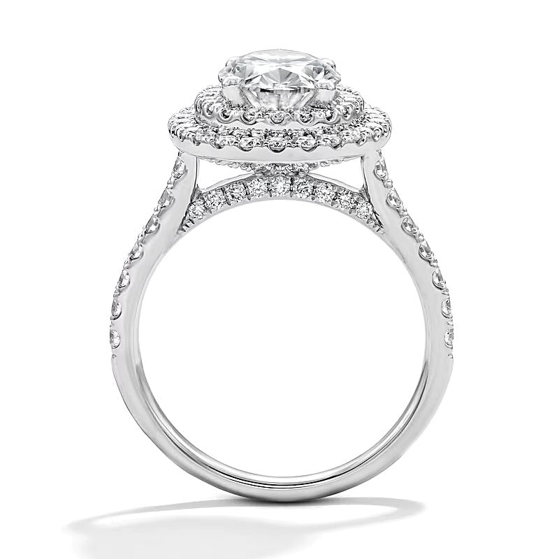 3.0 CT. TW Oval Lab-Grown Diamond Double-Frame Engagement Ring in 14K White Gold (F/VS2)