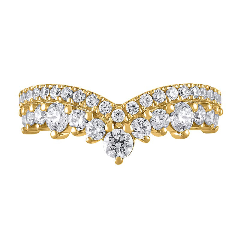 1.0 CT. TW Diamond Double Row Contour Band in 14K Gold