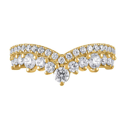 1.0 CT. TW Diamond Double Row Contour Band in 14K Gold