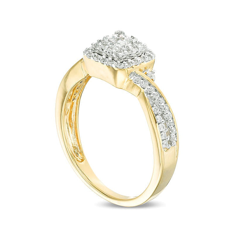 0.33 CT. TW Princess-Cut Diamond Double Frame Engagement Ring in 10K Gold