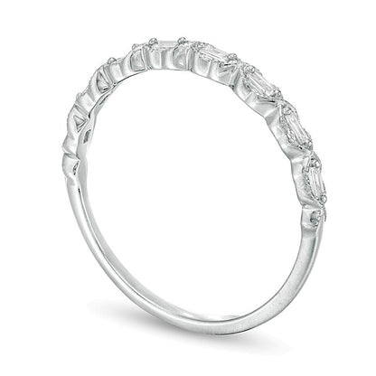 0.13 CT. TW Baguette Diamond Art Deco Vintage-Style Stackable Band in 10K White Gold