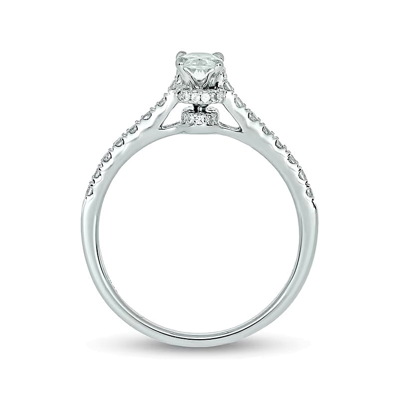 1.0 CT. TW Oval Diamond Bridal Set in 14K White Gold (I/I2)
