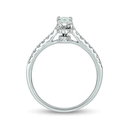 1.0 CT. TW Oval Diamond Bridal Set in 14K White Gold (I/I2)