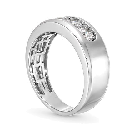 1.0 CT. TW Lab-Grown Diamond Three Stone Band in 10K White Gold (I/SI2)
