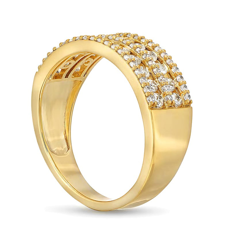 0.75 CT. TW Diamond Multi-Row Band in 10K Gold