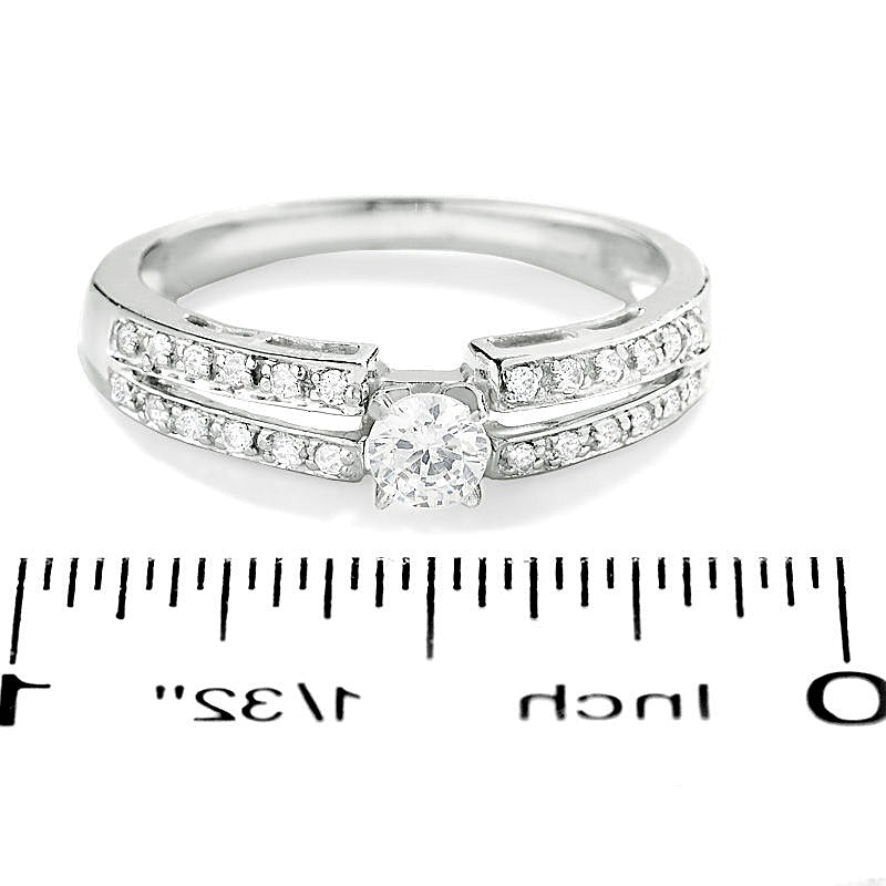 0.25 CT. TW Diamond Split Shank Promise Ring in 10K White Gold