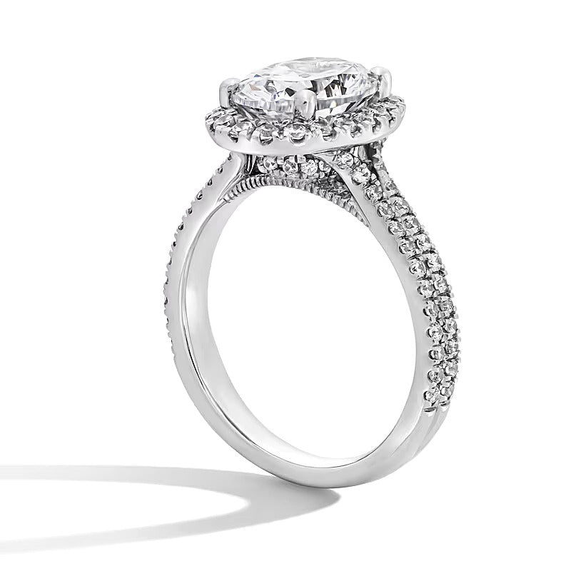2.63 CT. TW Oval Lab-Grown Diamond Frame Ring in 14K White Gold (F/SI2)